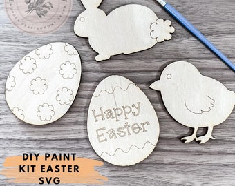 DIY-verfkit Pasen SVG| Pasen| Digitaal Ontwerp| Lasergesneden bestand|