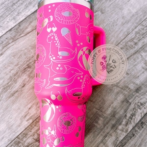 Summer Pool Float Wrap 40 oz  | Digital| Laser Cup Wrap