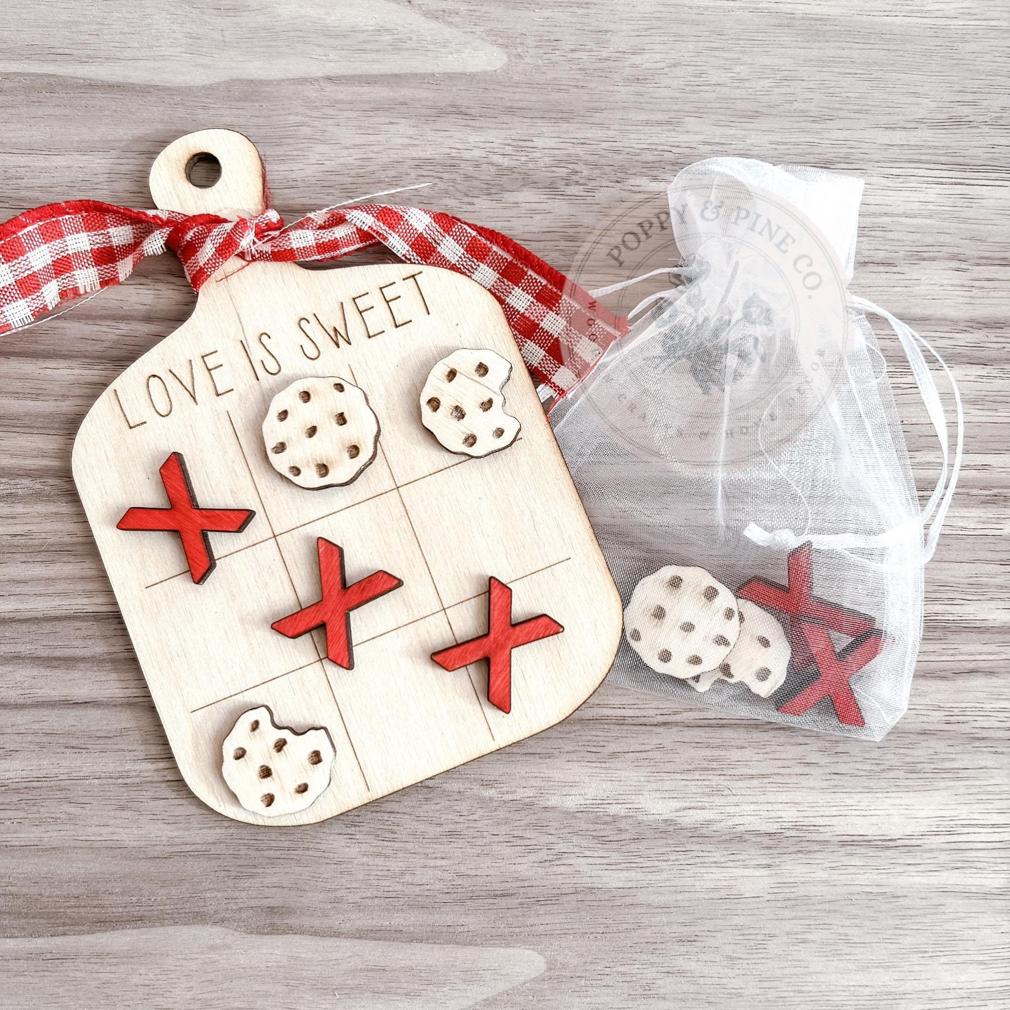 Tiny X and Heart Tic Tac Toe Multi-Cutter and Dough Popper