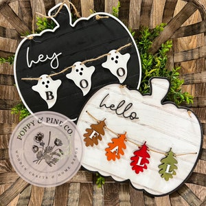 Hello Fall Hey Boo Sign| Laser Cut File| SVG| Glowforge| Fall| | Halloween