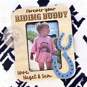 Father's Day Mother's Day Fridge Magnet Riding Buddy | Horses | Horse Shoe | Visor Frame | Picture Frame