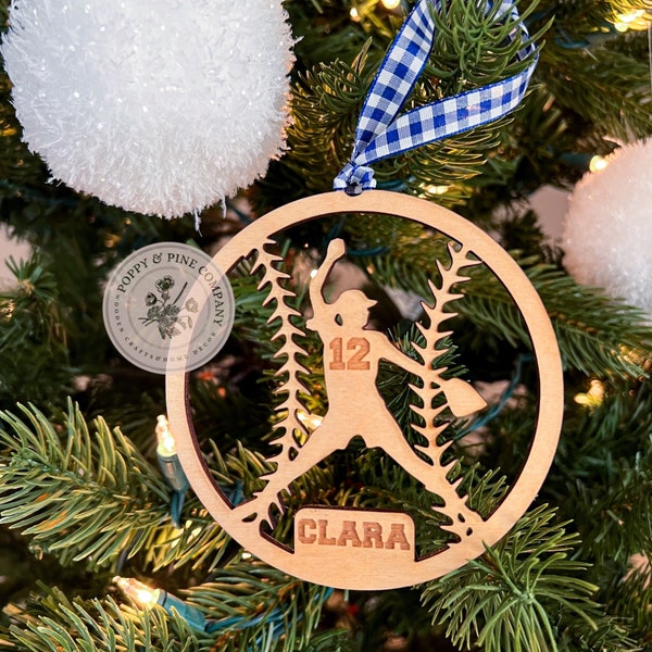 Softball Ornament| Christmas Ornament| Digital File