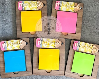 Teacher Pencil Sticky Note SVG | Laser Cut File