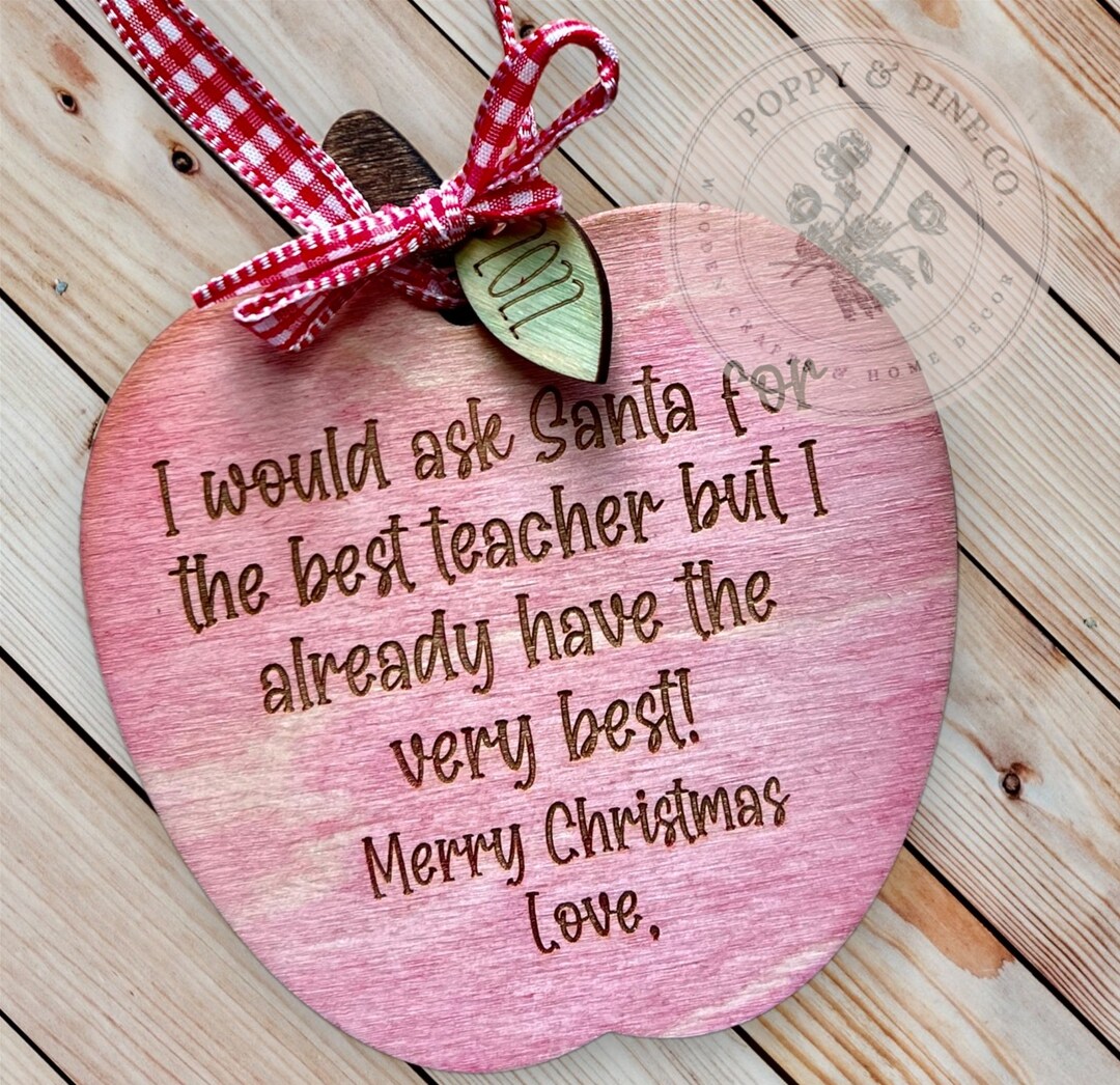 Best Teacher Christmas Ornament Personalized Laser Cut Etsy