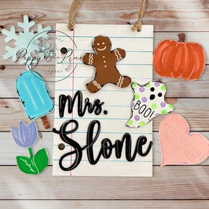 Interchangeable Teacher Sign File | Glowforge Tested| Laser Cut File| Back to School