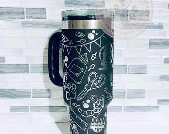 Hand Drawn Teacher Wrap| Seamless| Digital| Laser Cup Wrap