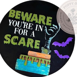 Beware You’re in for a Scare Sign| Laser Cut File| SVG| Glowforge| Fall| | Halloween
