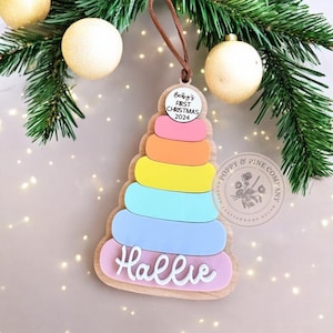 Babys erste Weihnachten Ring Stapel Spielzeug Ornament DIGITAL