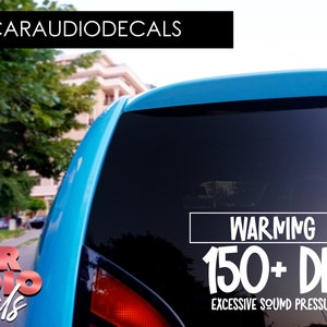 Warning 150+ DB-Basshead Decals-Subwoofer-Car Audio Decals-Car Audio Sticker
