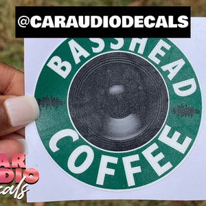BassHead Coffee-Basshead Decals-Subwoofer-Car Audio Decals-Car Audio Sticker