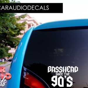 Basshead Seit den 90er Jahren Aufkleber-Subwoofer-Car Audio Aufkleber-Car Audio Aufkleber-Auto Aufkleber-Basshead