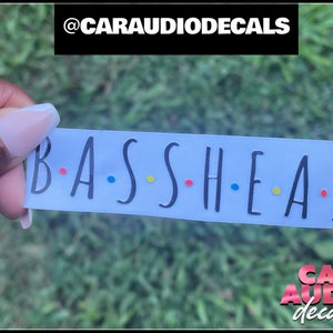 B.A.S.S.H.E.A.D Parody Decal-Car Audio Decals-Basshead Decals-Subwoofer-Bass Decals