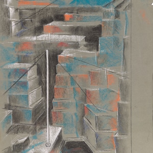 Pastel Architectural Study art paintings oils pastels original pen ink watercolor etchings line art wall art digital downloads rubens
