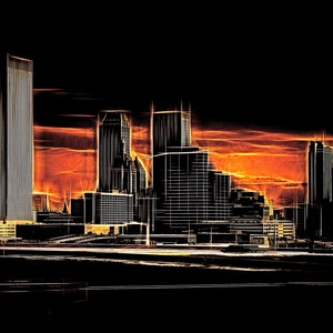 Tulsa Skyline Wall Art, Abstract Tulsa Skyline Print, Tulsa Abstract Art, Tulsa Print, Tulsa Oklahoma Abstract Wall Art