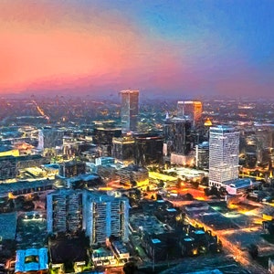 Tulsa Oklahoma Skyline Wall Art, Tulsa Skyline Art, Tulsa Art Print, Tulsa Sunset,
