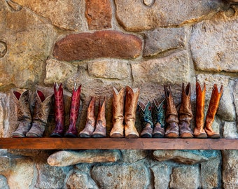 Pioneer Woman Lodge Cowboy Boots Photo Print, Drummond Family Boots