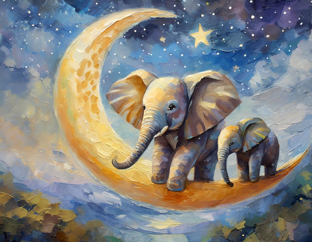 Elephant Wall Art, Nursery Room Art, Childrens Room Wall Art, Baby ...