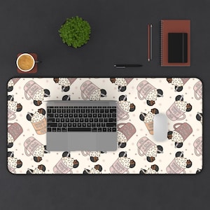 Cute Fall Disney Desk Mat - Magic Kingdom Office Supply - Mickey Home Decor - Pumpkin Spice Latte Decor - Mickey Mouse Stationery