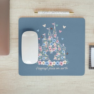 Disney Mouse Pad Disney Office Supplies Disney Magic Kingdom Decor Floral Mickey Mouse Head Gift Disney Stationery Mickey Minnie mouse Pad