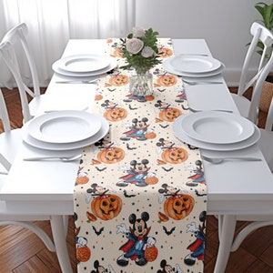 Caminho de Mesa Mickey Halloween Decoração de Cozinha Disney Caminho de Mesa Mickey Caminho de Mesa Mickey Ear Tableware Disney Decoração para Casa Disney