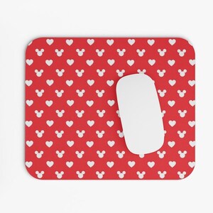 Disney Mouse Pad - Mickey Mouse Vintage Office Supplies - Red Mickey Mouse Pad Decor - Minnie Mouse Stationery - Disney Office