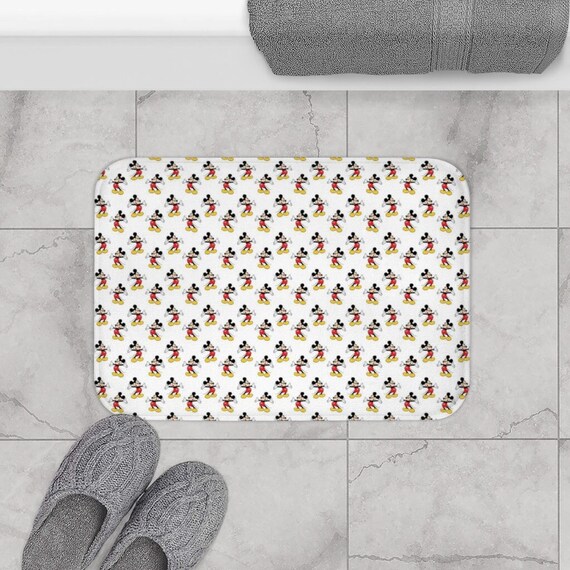 Mickey Mouse Bath Mat Mickey Mouse Bathroom Decor Mickey Etsy