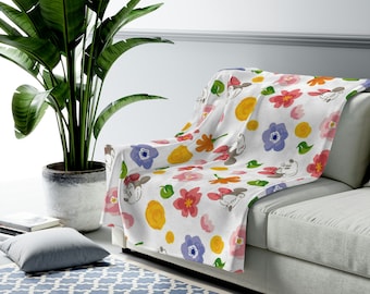 Subtle Disney Blanket, Mickey Mouse Velveteen Plush Blanket, Disney Gift, Disney Home Decor, Minnie Mouse Home Decor
