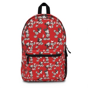 Disney Red Backpack, Disney School Bag,  Mickey Mouse Bag, Disney Travel Bag, Disney Vacation Bag, Disney Park Bag, Theme Park Bag