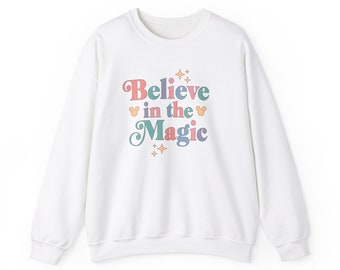 Disney Beleive In Magic Unisex Crewneck Sweatshirt, Disneyland sweatshirt women, Mickey Mouse Sweatshirt, Disney World Sweatshirt