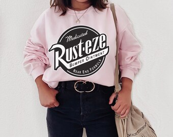 Sudadera de Cars Rusteze, sudadera de cuello redondo de la película Cars de Disney, regalo de Disney, sudadera de Disneyland, suéter de Disney Cars, sudadera para fiesta de Halloween para mujer