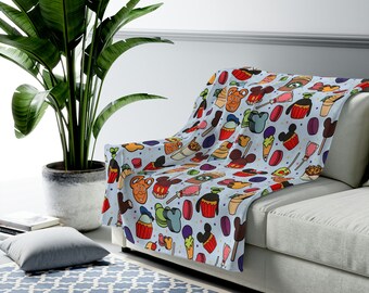 Funny Disney Blanket, Mickey Mouse Velveteen Plush Blanket, Subtle Disney Gift, Disney Home Decor, Minnie Mouse Home Decor