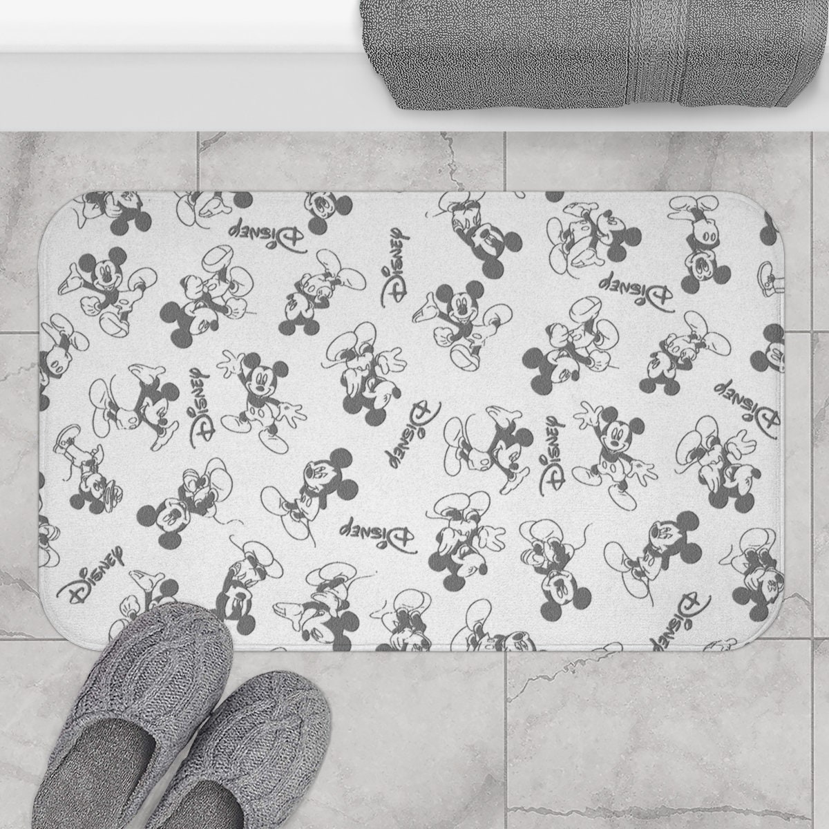 Retro Disney Bath Mat Disney Vintage Home Decor Mickey Etsy