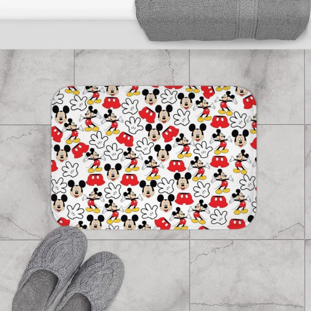 Mickey Mouse Bath Mat Mickey Mouse Bathroom Decor Mickey Mouse Decor