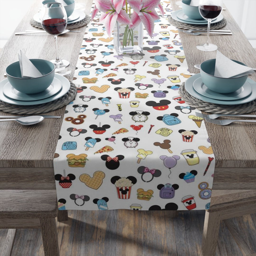 Disney Table Design Disney Table Runner Disney Kitchen Decor Mickey Mouse Table Runner ...