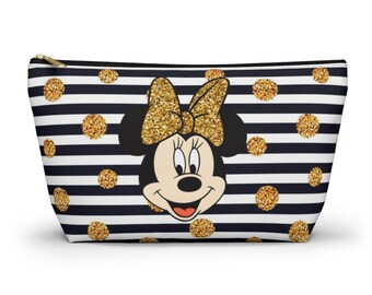 Minnie Mouse Accessory Pouch - Cosmetic Bag - Disney Pencil Case - Mickey Travel Pouch - Cute Minnie Mouse pouch - Minnie Mouse Snack