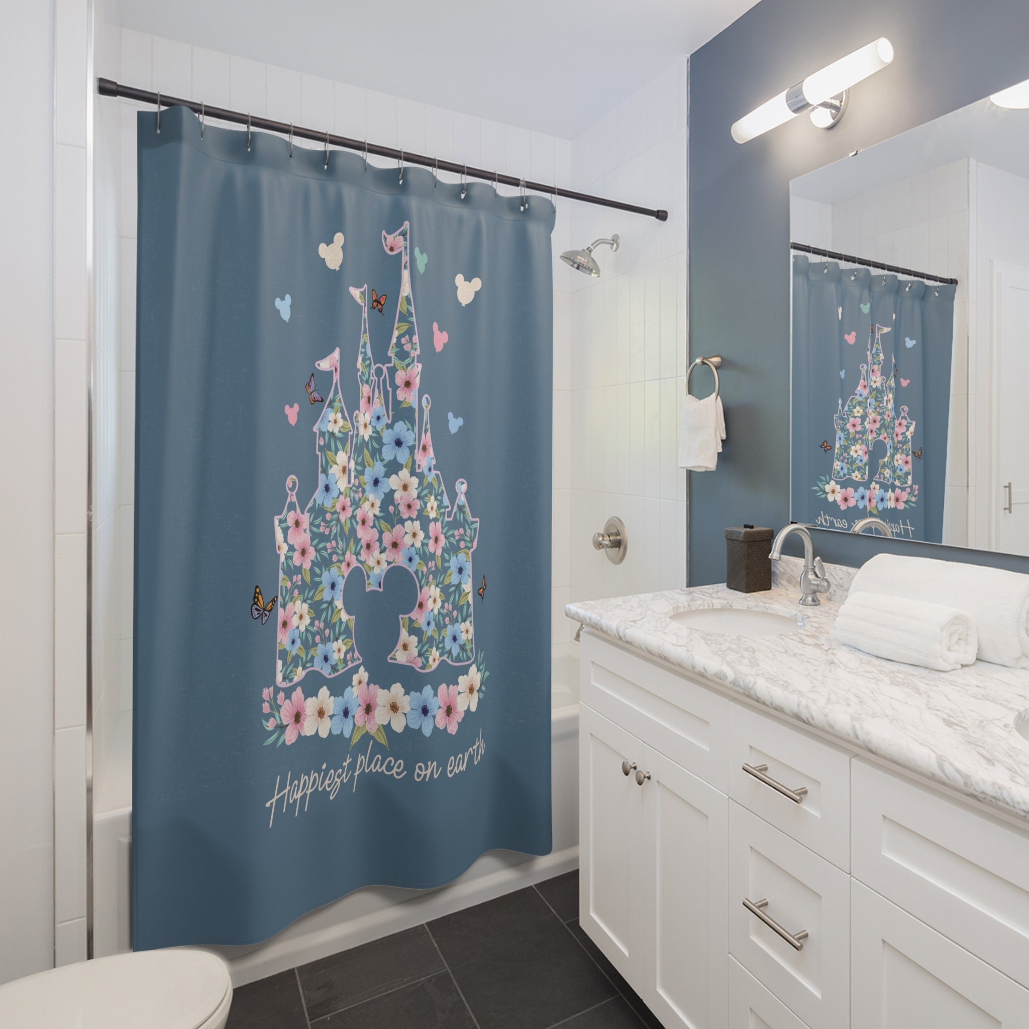 Disney Shower Curtains Subtle Disney Bathroom Decor Mickey Ears