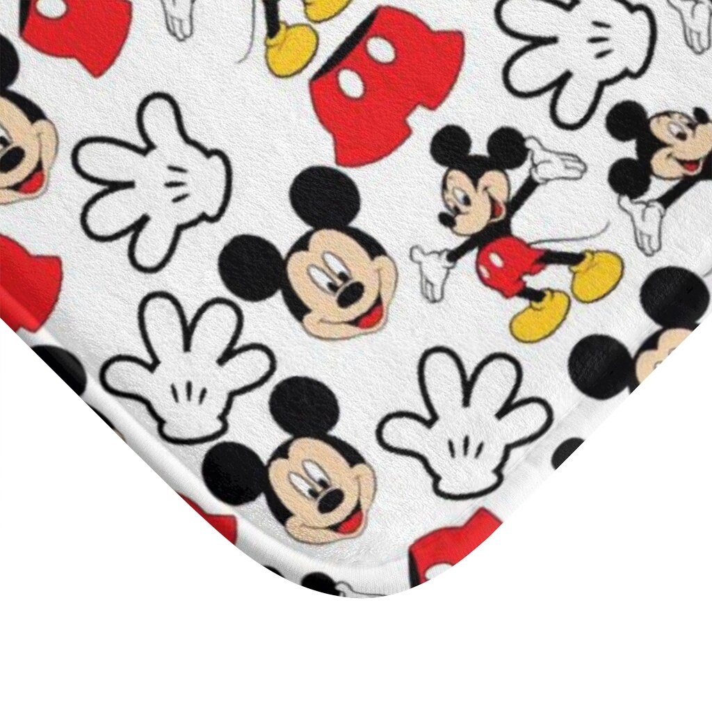 Mickey Mouse Bath Mat Mickey Mouse Bathroom Decor Mickey Etsy