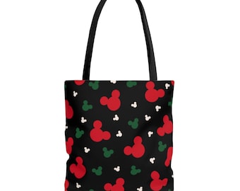 Cute Disney Christmas Tote Bag - Winter Disney Luggage - Christmas Disney Shopping Bag - Mickey Mouse Bag - Disney Trip - Disney Gift