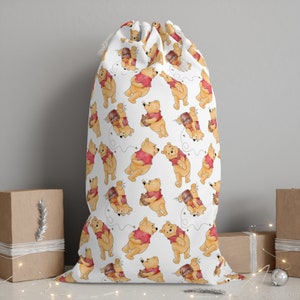 Cute Winnie The Pooh Sack Disney Christmas Gift Bag Winnie The Pooh Holiday Gift Christmas Bag Sack Bag Large Disney Gifts Winnie Stockings