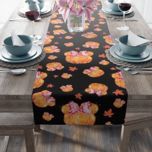 Fall Disney Kitchen Decor, Cute Disney Table Runner, Mickey Ears Table Runner, Disney Tableware, Disney Home Decor, Minnie Mouse Decor