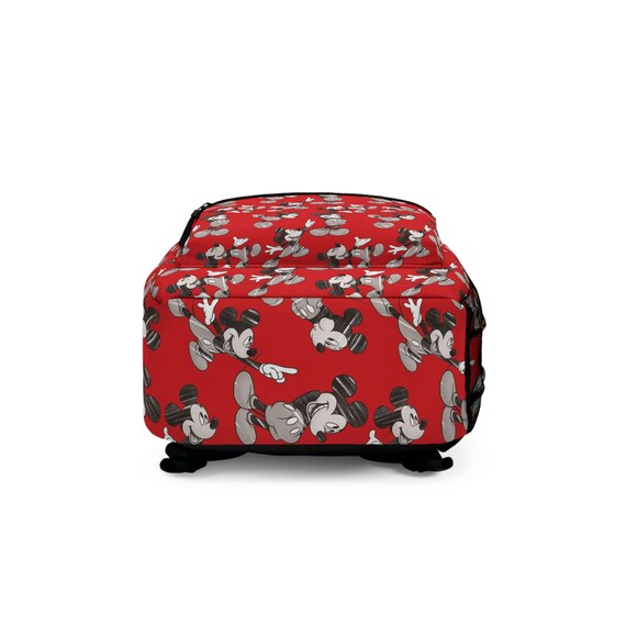 Disney Parks Mickey Mouse Red Backpack Disney Red Backpack, Disney School Bag, Mickey Mouse Bag  main image 4