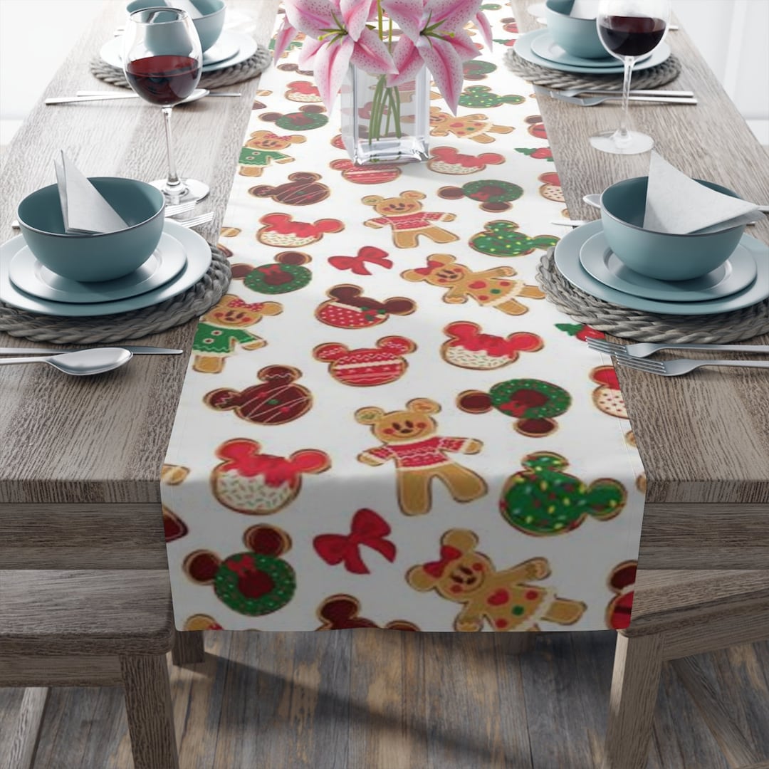 Disney Table Runner, Kitchen Decor, Cute Disney Table Runner, Christmas