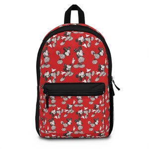 Disney Red Backpack, Disney School Bag, Mickey Mouse Bag, Disney Travel Bag, Disney Vacation Bag, Disney Park Bag, Theme Park Bag immagine 1