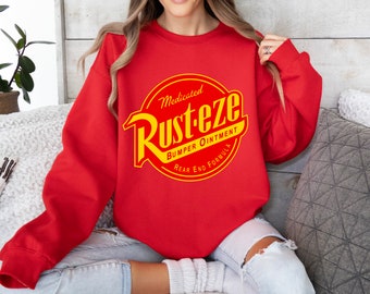 Cars Rust-eze Sweatshirt Disney Cars Movie Crewneck Disney Gift Disneyland Sweatshirt Disney Cars Sweater Halloween Party Women Sweatshirt