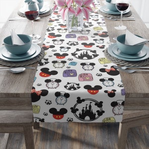 Disney Table Runner Disney Kitchen Decor Mickey Mouse Table Runner Mickey Ear Table Runner Disney Tableware Disney Home Decor Disney