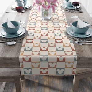 Retro Disney Table Runner Disney Kitchen Decor Mickey Mouse Table Runner Mickey Ear Table Runner Disney Tableware Disney Home Decor Dinning