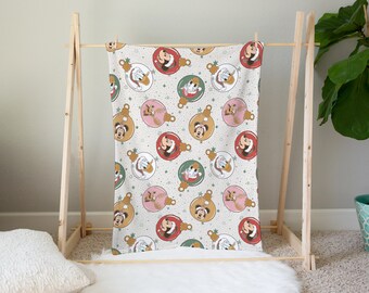 Disney Christmas Blanket - Mickey Mouse Christmas Velveteen Plush Blanket - Disney Christmas Garlands Gift - Disney Christmas Decor