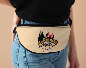 Disney Christmas Fanny Pack, Christmas Cute Disney Waist Bag, Christmas Disney Bag, Disney Gift, Mickey MouseTravel Bag, Disney Trip