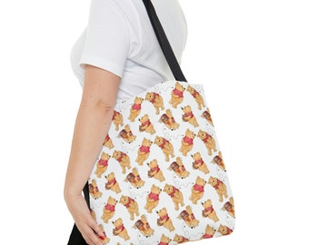 Cute Winnie The Pooh Tote Bag, Disney Canvas tote, Disney Shopping Bag, Winnie The Pooh Bag, Disney Tote Bag, Disney Gifts, Disney Travel