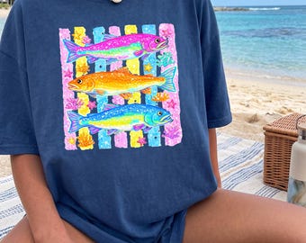 Preppy Fish Coastal Summer - Comfort Colors Tee